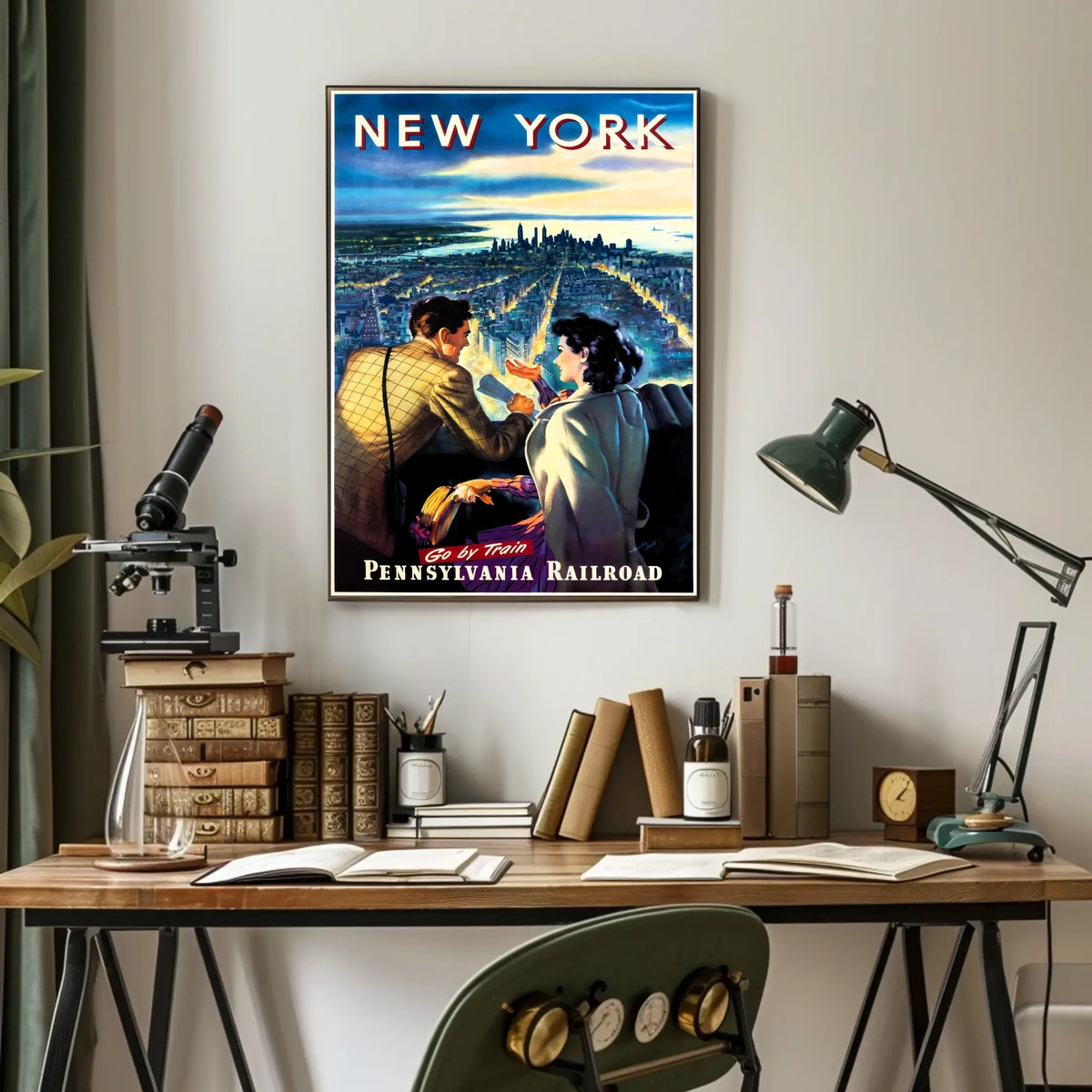 New York City Travel Glamorous Rail Poster Vintage Wall Art