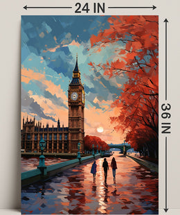 Autumn Stroll By Big Ben Poster PosterGoat