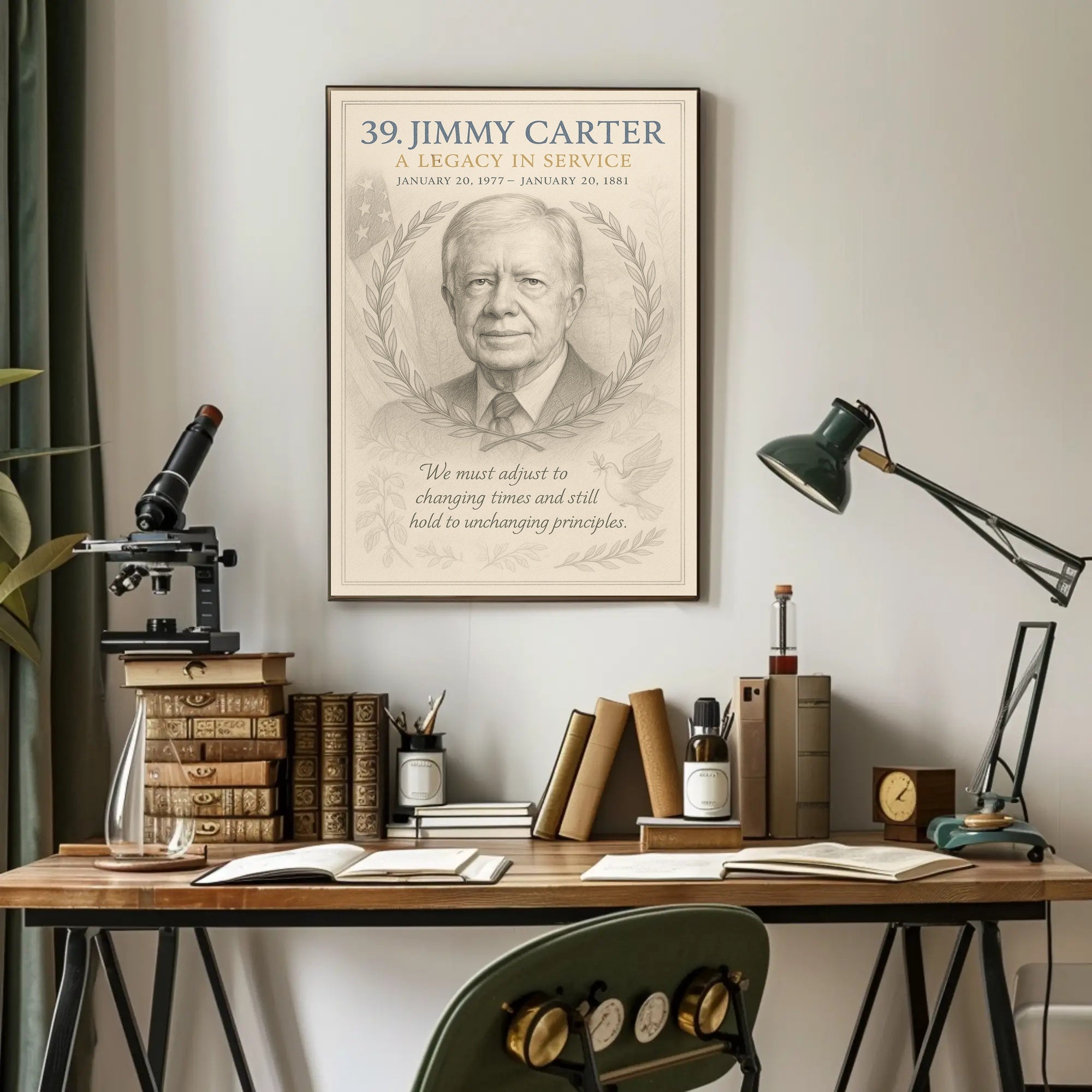 Jimmy Carter Legacy Presidential Artwork Poster PosterGoat