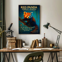 Red Panda Forest Jewels Poster