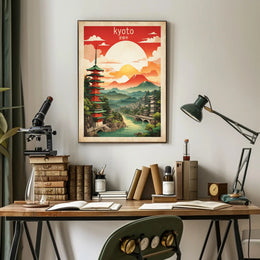Kyoto Serenity Vintage Travel Poster