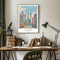 Vibrant Denver Cityscape Poster PosterGoat
