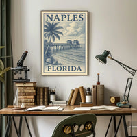 Naples Florida Coastal Poster Wall Art 18x24 Coastal Decor