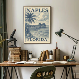Naples Florida Coastal Poster Wall Art 18x24 Coastal Decor