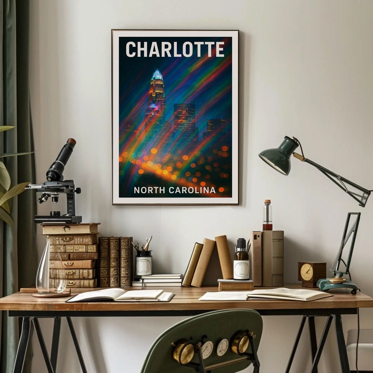 Charlotte Skyline Urban Wanderlust Poster