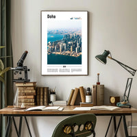 Doha Cityscape Vibrance: Modern Architecture and Culture Urban or Cityscape Poster PosterGoat
