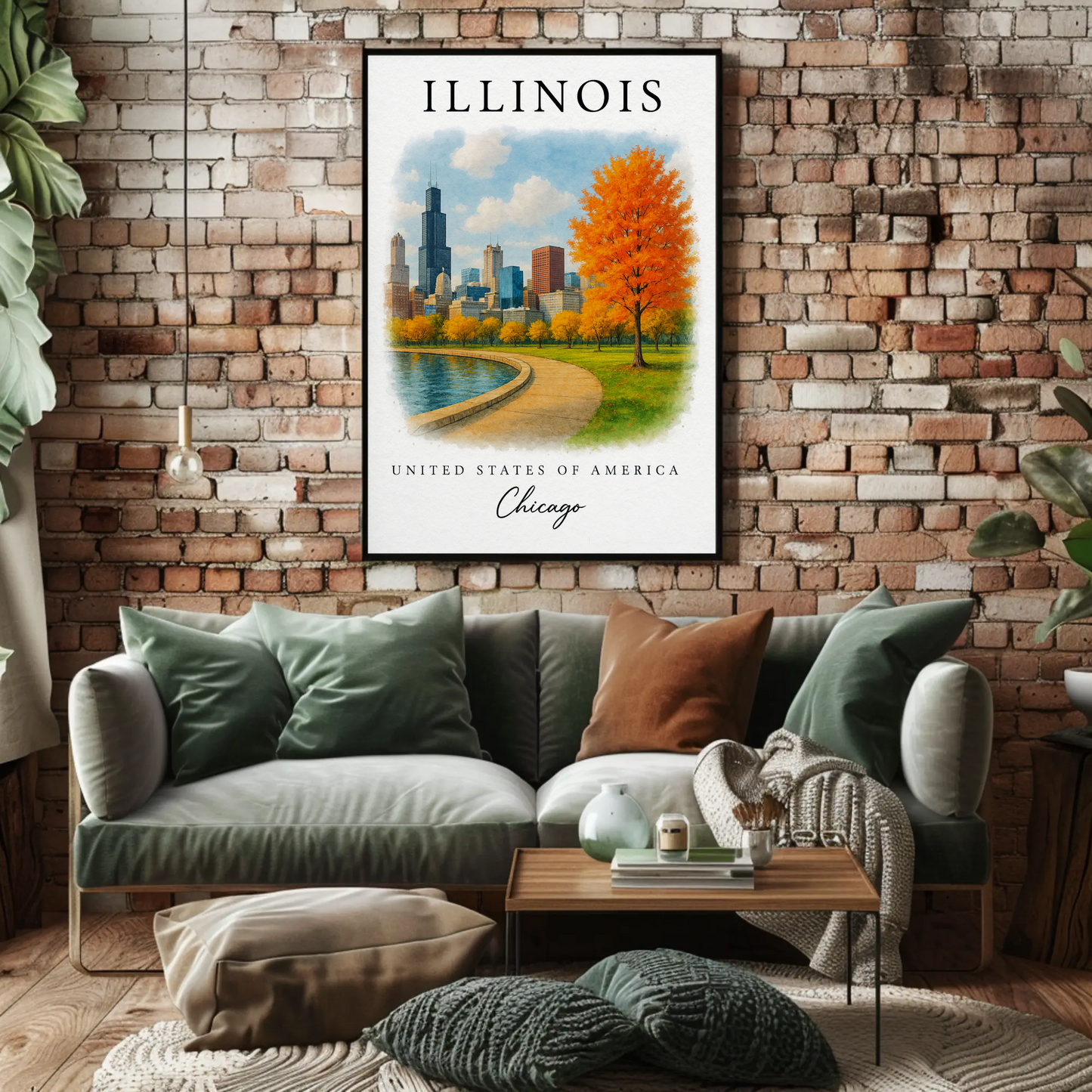 Illinois, Chicago Signature Series Vintage Travel Poster