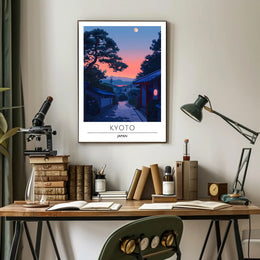 Kyoto Evening Scene Travel Poster