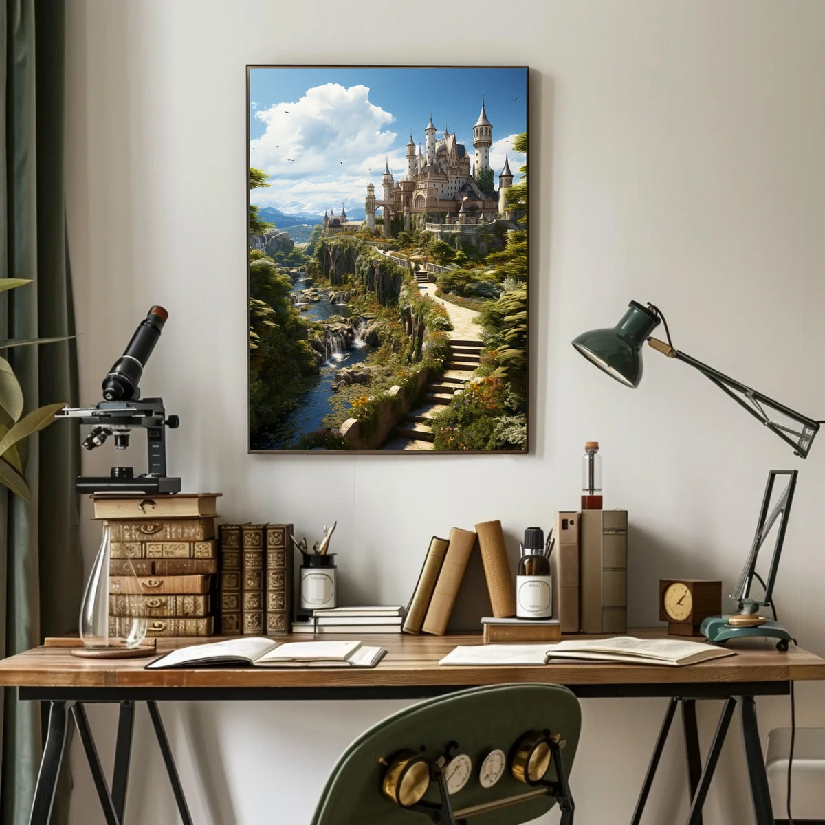 Enchanted Castle in a Serene Landscape Poster