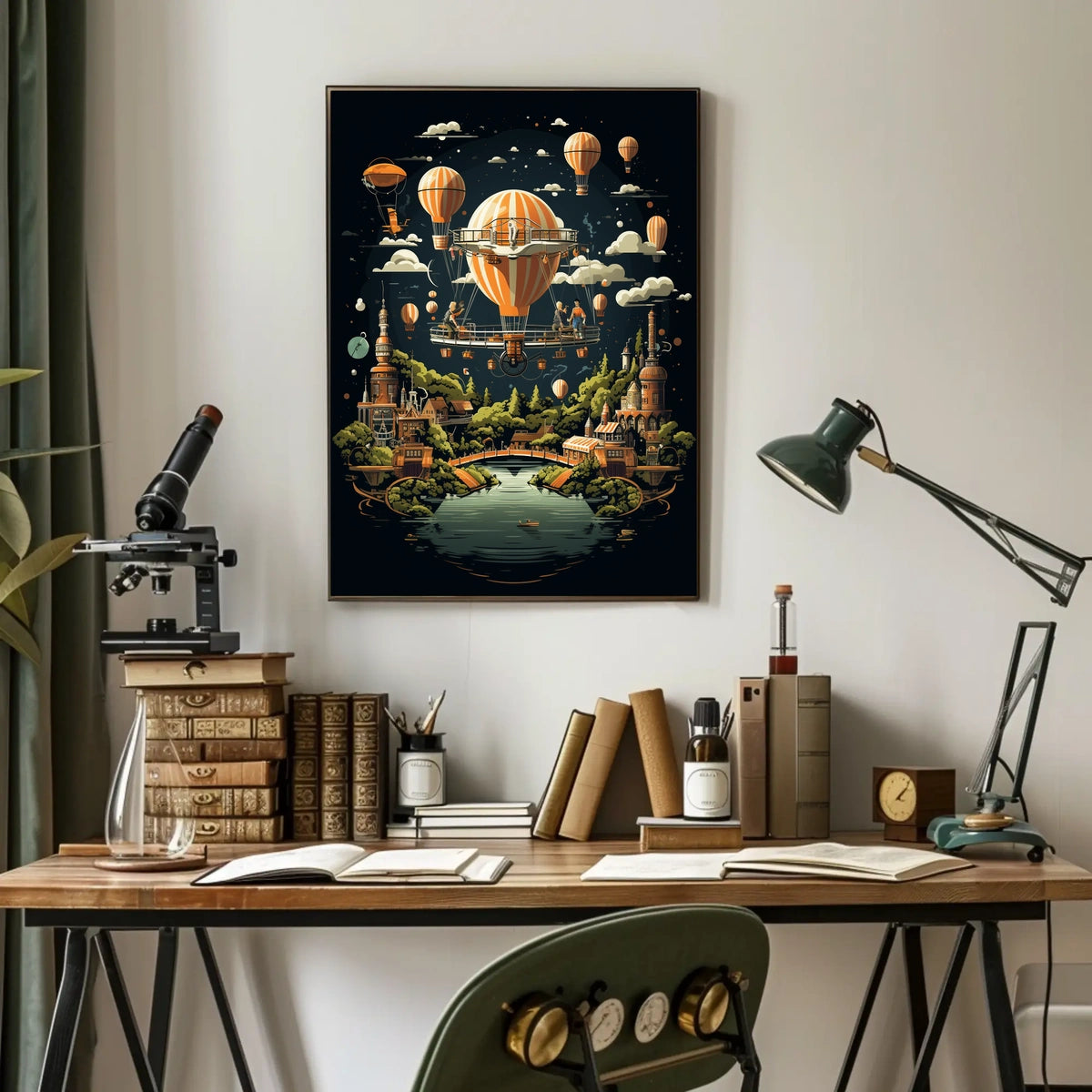 Whimsical Balloon Voyage Poster
