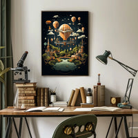 Whimsical Balloon Voyage Poster