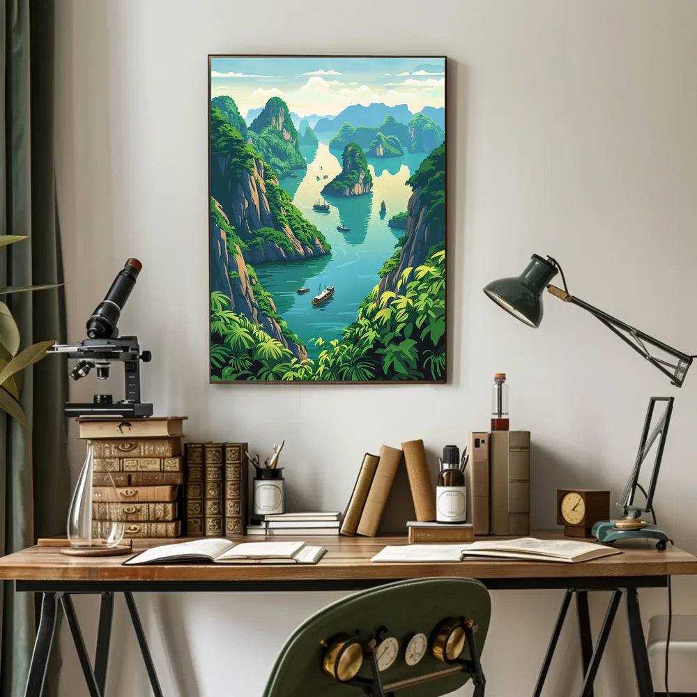 Tropical Seascape Poster: Halong Bay Adventure Art