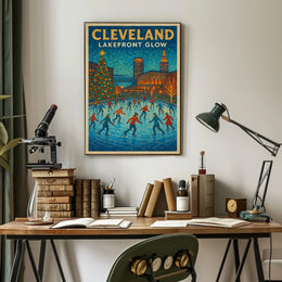 Cleveland Lakefront Glow Poster