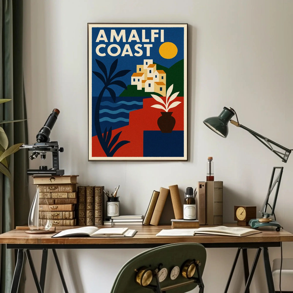 Amalfi Coast Scenic Retreat Poster Wall Art Coastal Decor