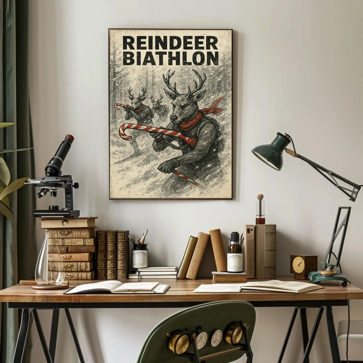Reindeer Biathlon Poster