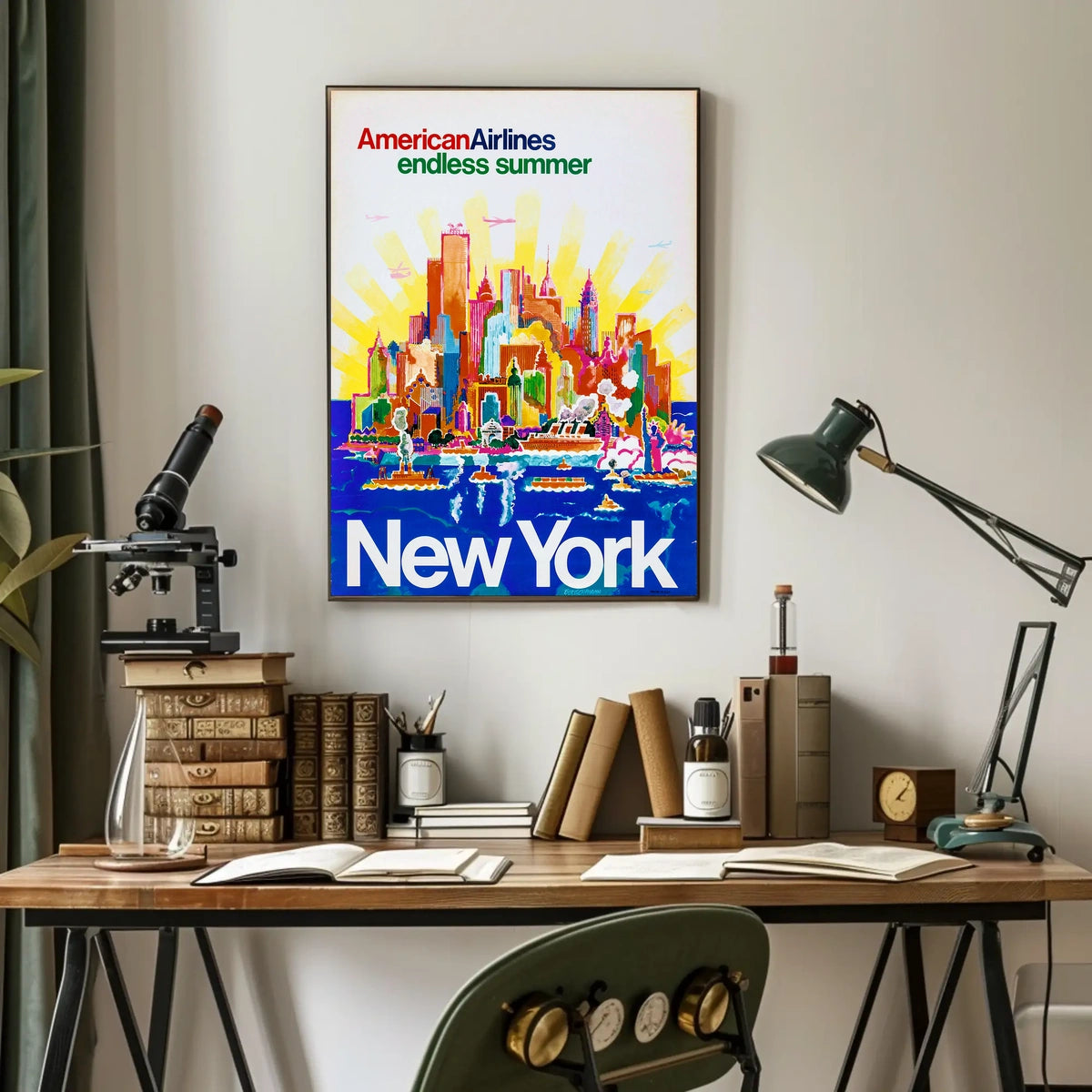 Endless Summer New York City Poster Vintage Wall Art