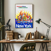 Endless Summer New York City Poster Vintage Wall Art