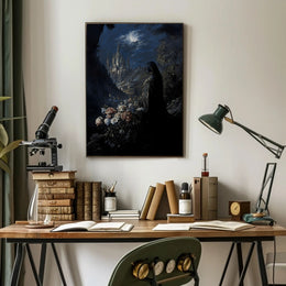 Moonlit Gothic Castle Fantasy or Mythology Poster PosterGoat