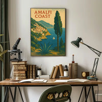 Amalfi Coast Poster Wall Art 18x24 Coastal Seascape Decor
