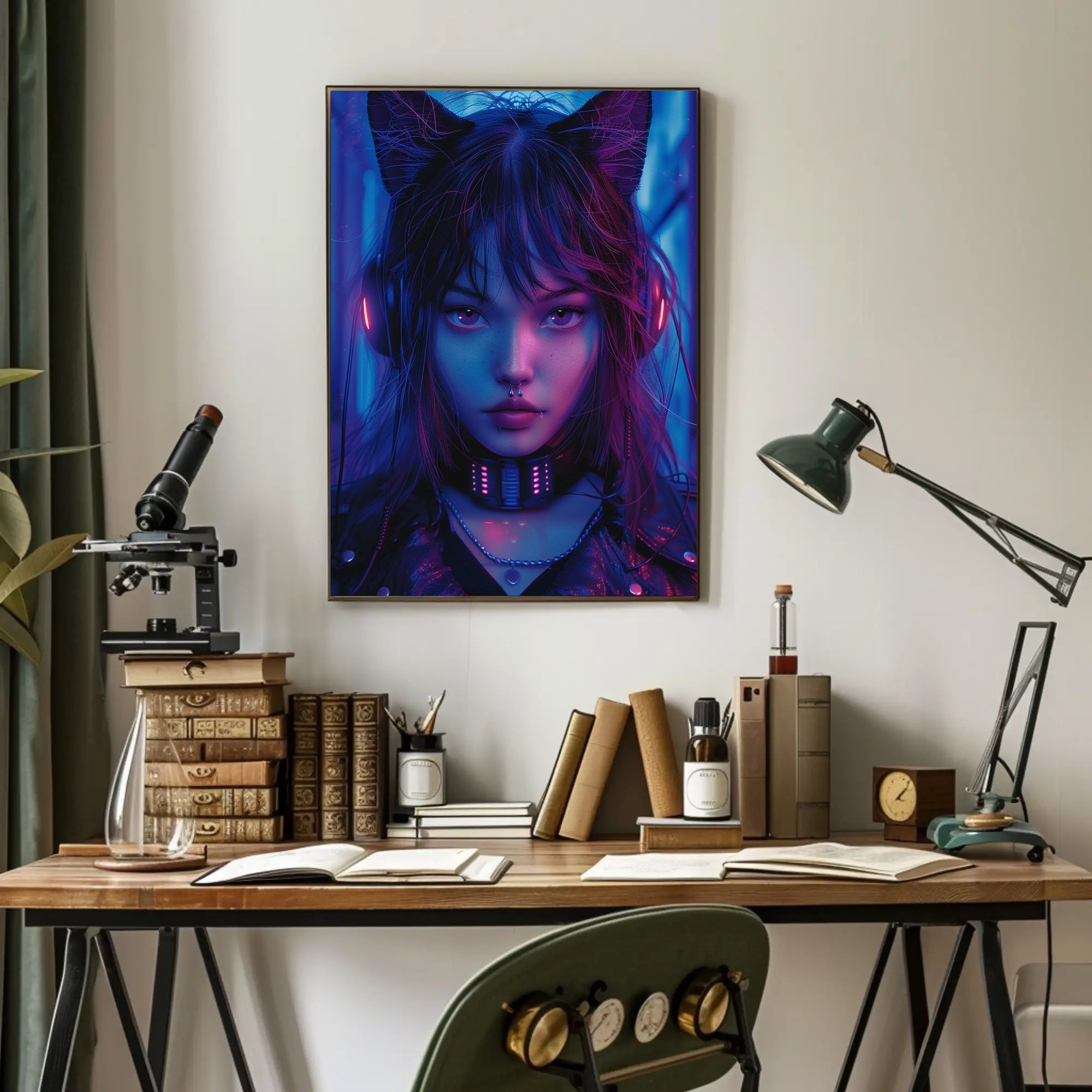 Neon Cyber Aesthetic Art Print Poster for Room Decor PosterGoat