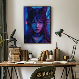 Neon Cyber Aesthetic Art Print Poster for Room Decor PosterGoat