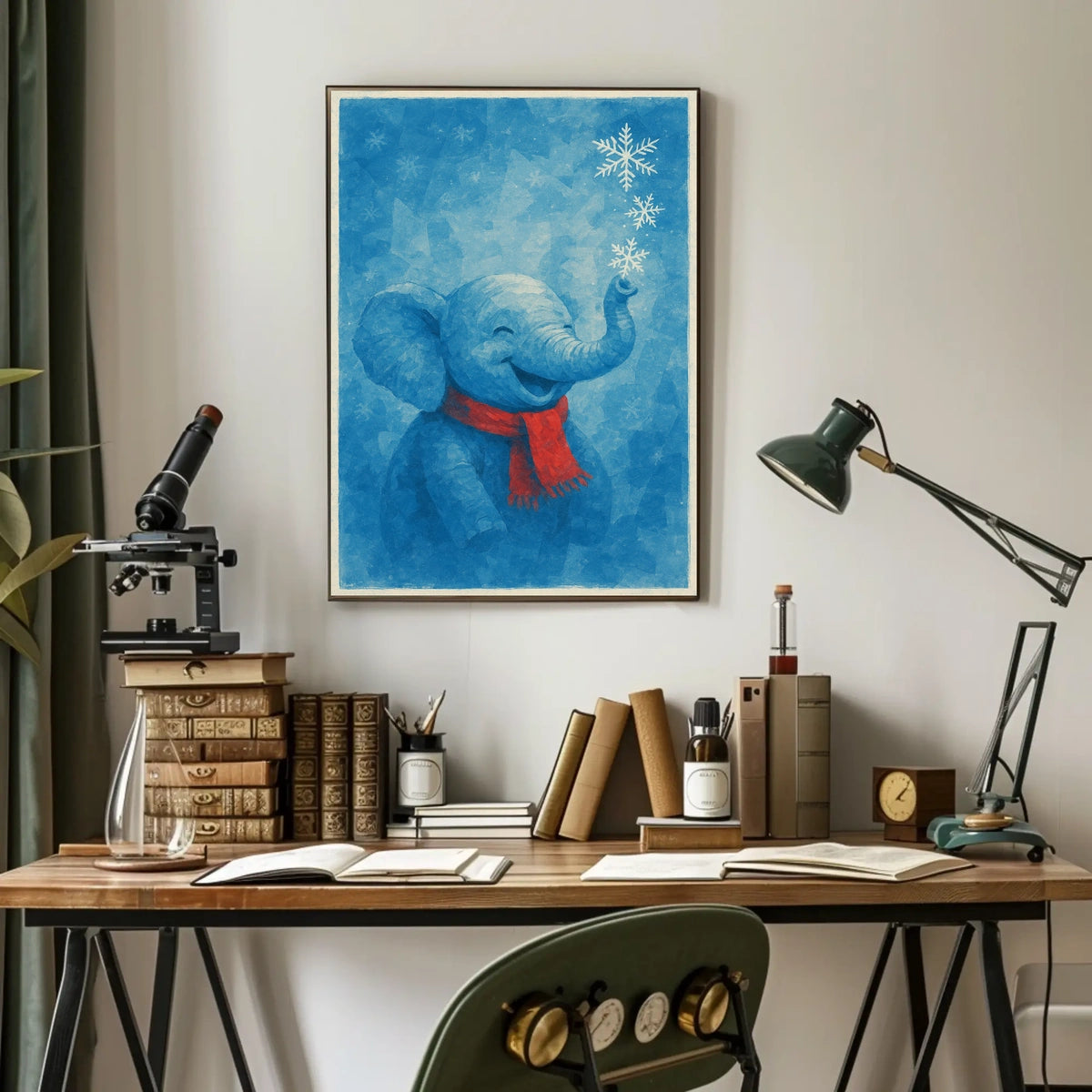 Winter Joy with Elephant Poster