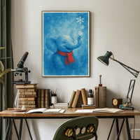 Winter Joy with Elephant Poster