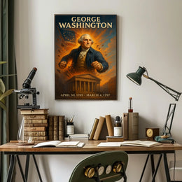 George Washington Vintage Presidential Leadership Historical Poster