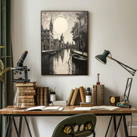 Venice Canal Romance Vintage Travel Poster
