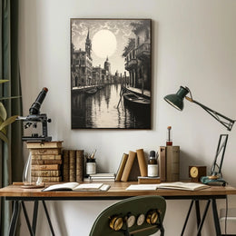 Venice Canal Romance Vintage Travel Poster