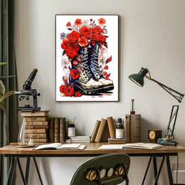 Floral Boots A Fusion Of Nature And Poster
