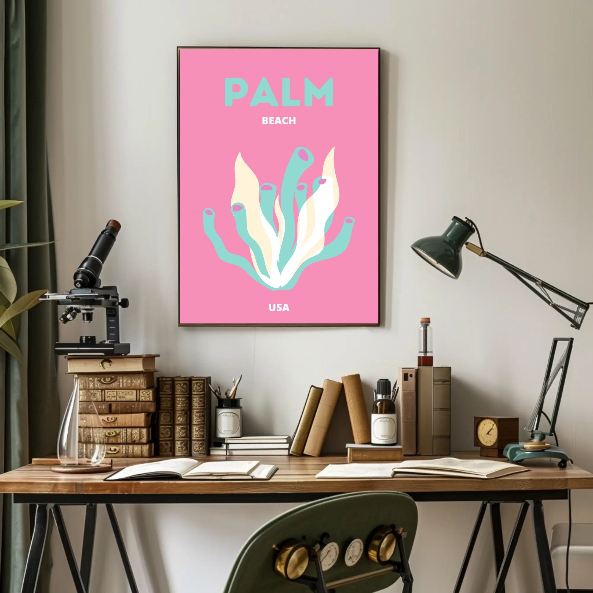 Palm Beach USA Artistic Display Travel Poster PosterGoat