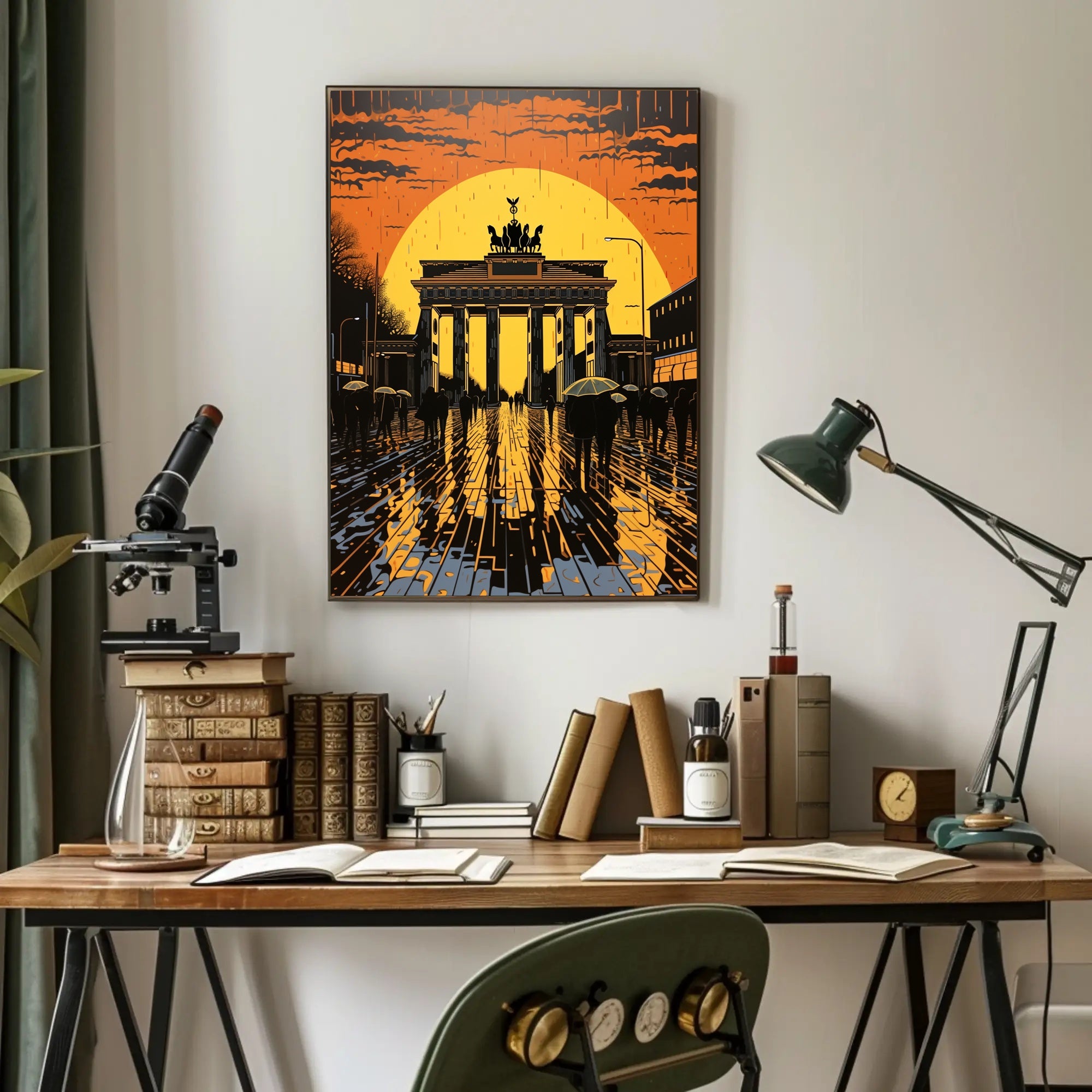 Sunset At The Brandenburg Gate Poster