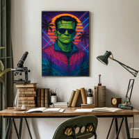 Retro Frankenstein Art Print Poster for Vintage Home Decor PosterGoat