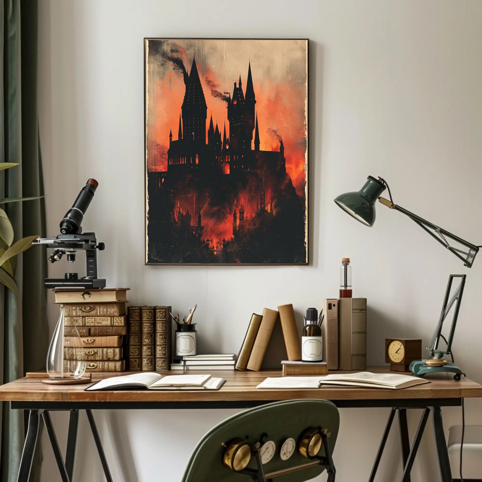 Enchanted Castle Silhouette Poster PosterGoat