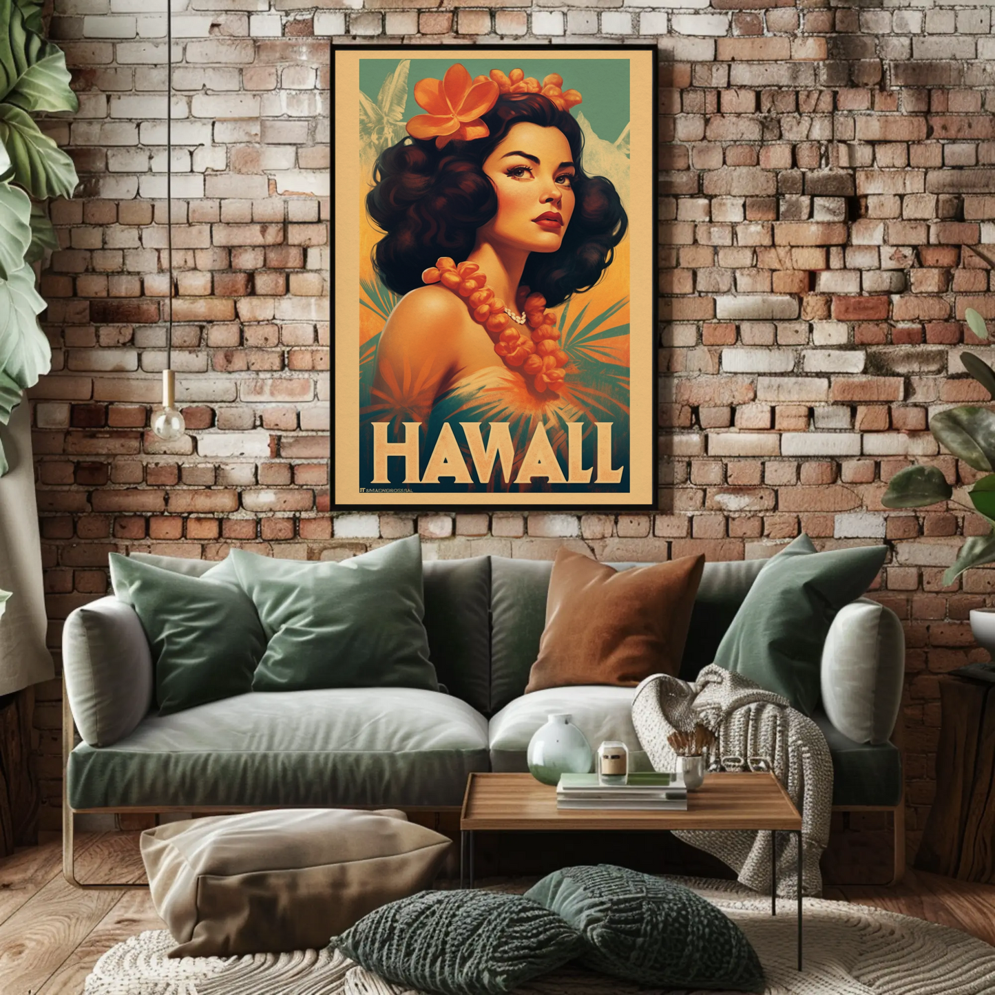 Hawaii Vintage Travel Poster