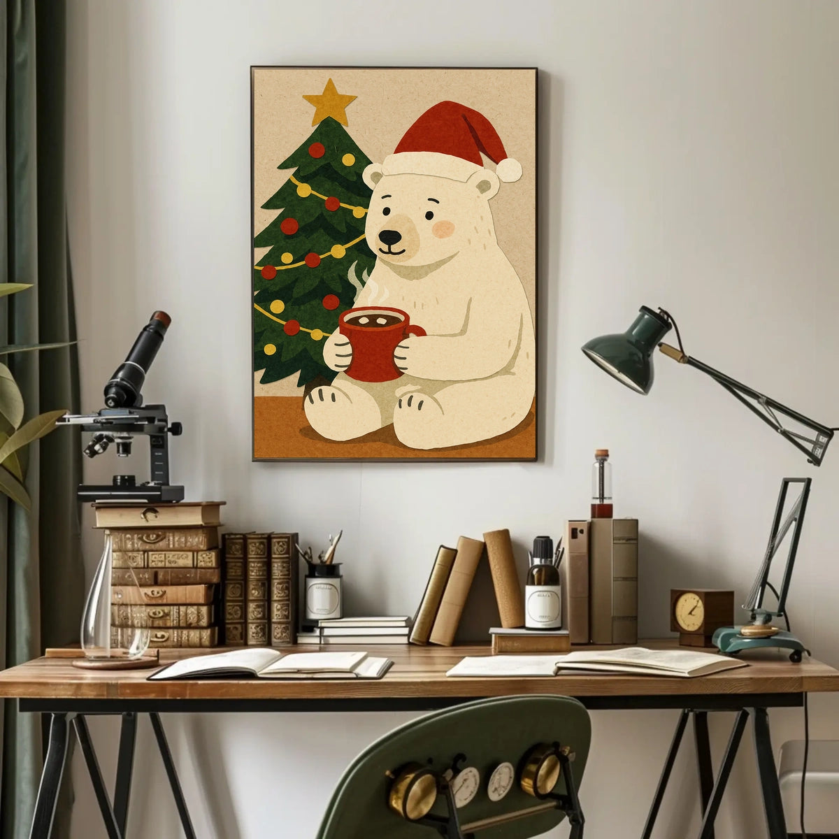 Cozy Christmas Bear Poster
