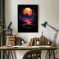 Cosmic Surrealism Alien Planet Art Poster