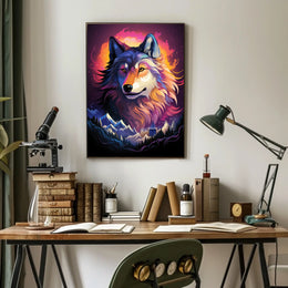 Mystical Wolf Surrealism Poster: Nature's Dreamscape