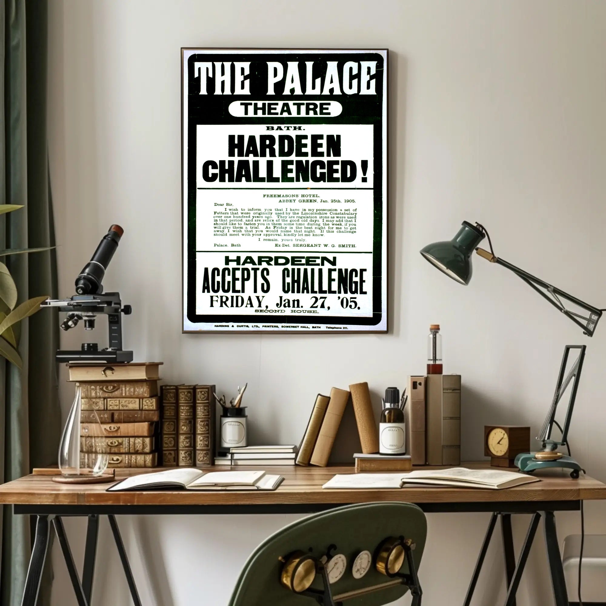 Hardeen Challenge Palace Theatre Bath Historical Poster
