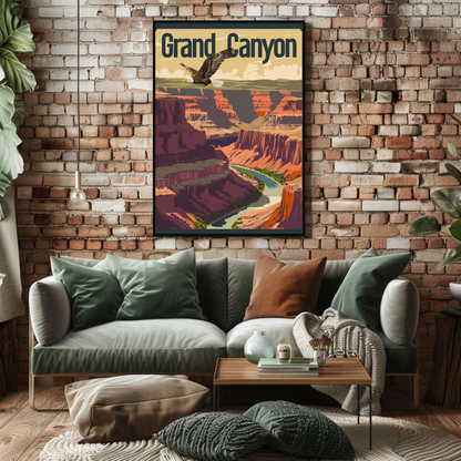 Grand Canyon Vintage Poster - Eagle Flight