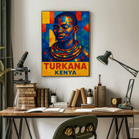 Turkana Kenya Vibrant Mosaic Art Poster
