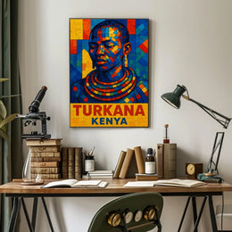 Turkana Kenya Vibrant Mosaic Art Poster