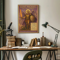Saint Michael Archangel Vintage Inspirational Mythology Poster