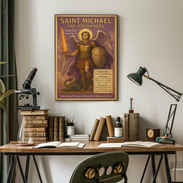Saint Michael Archangel Vintage Inspirational Mythology Poster