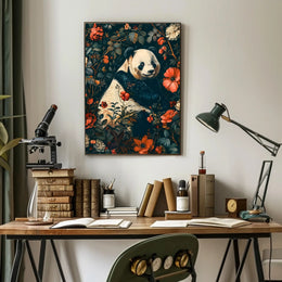 Peaceful Panda in a Botanical Wonderland Animal Poster