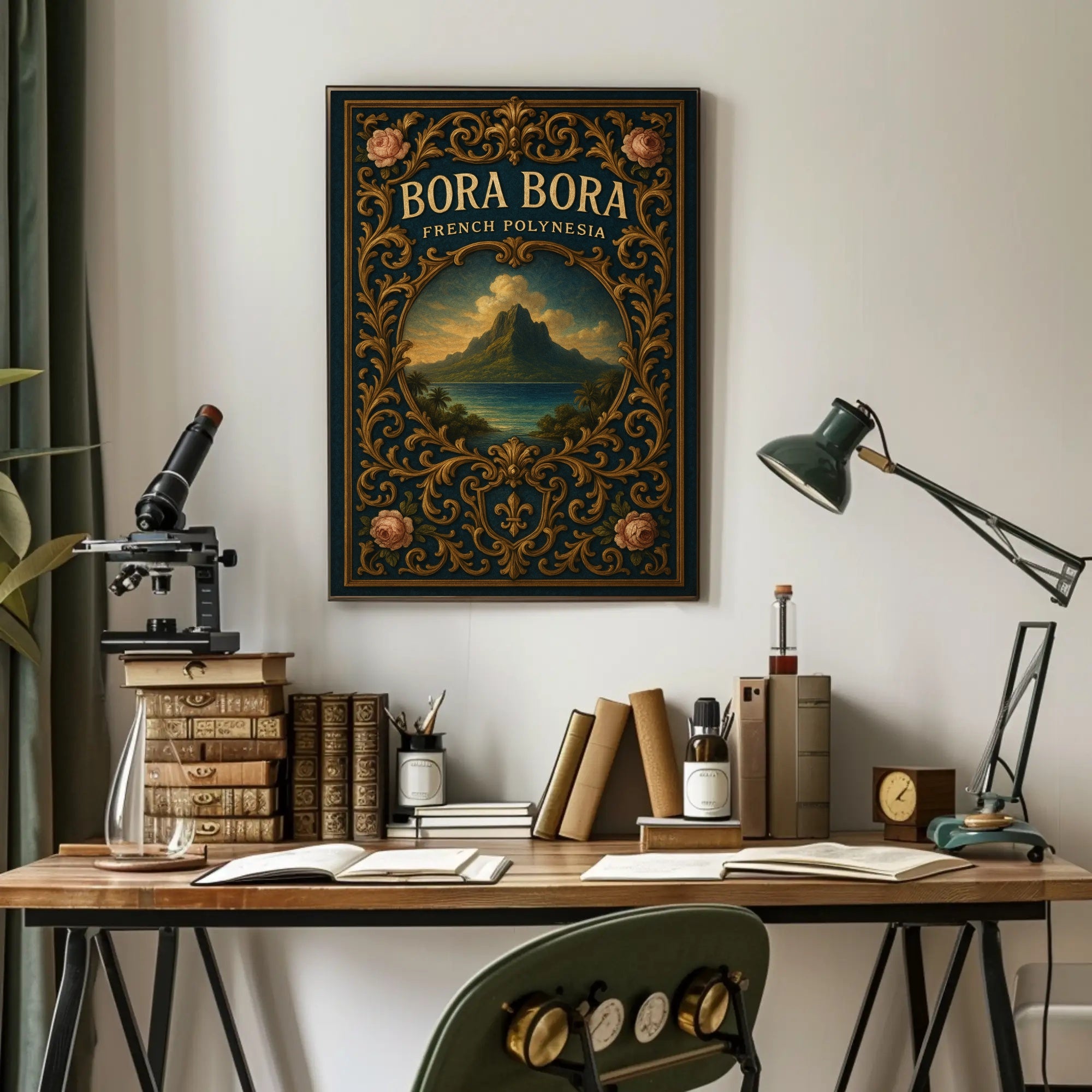 Bora Bora Vintage Travel Paradise Poster PosterGoat