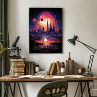 Futuristic Sci-Fi Cosmic Landscape Poster