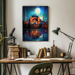 Hagia Sophia Nightscape Cultural Heritage Poster