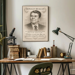 Ronald Reagan 40th President Sketch Poster Wall Art Print PosterGoat